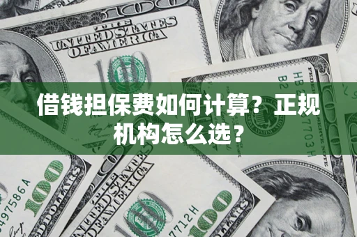 武汉借钱担保费如何计算？正规机构怎么选？