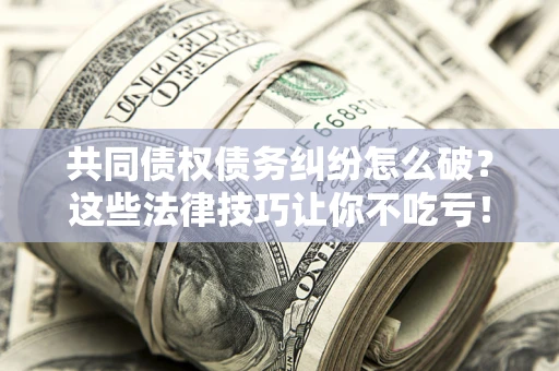 武汉共同债权债务纠纷怎么破？这些法律技巧让你不吃亏！
