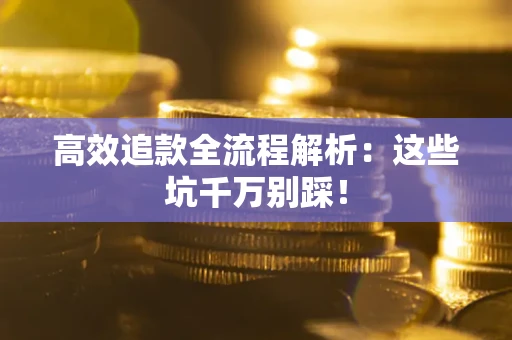 武汉高效追款全流程解析：这些坑千万别踩！